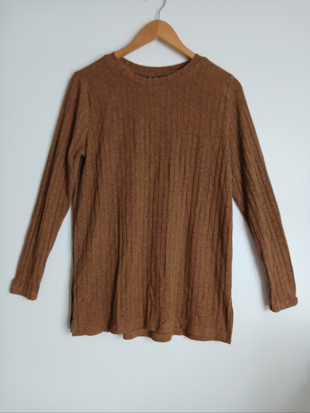 Lou & Grey Top Size Large Ribbed Brown